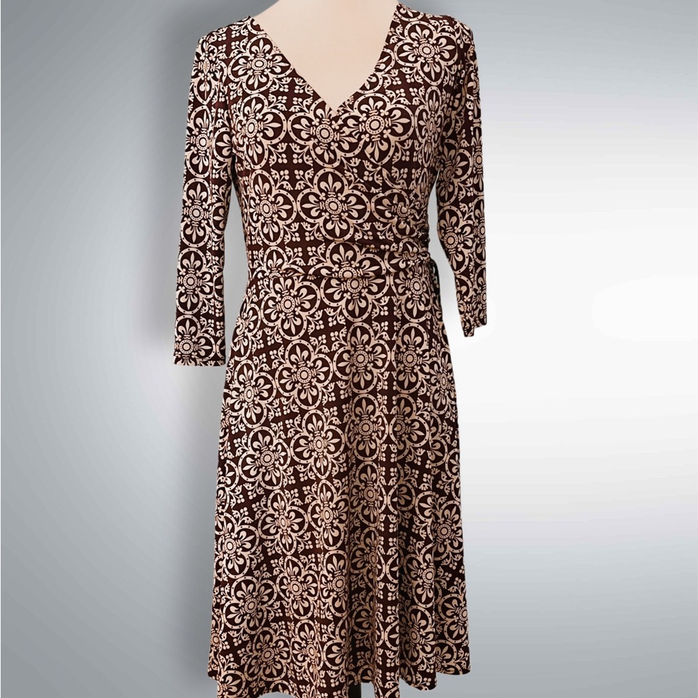 Faux Wrap 8P print  Dress